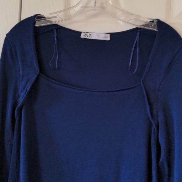 Like NEW ZARA angular square neckline sweater tunic with split detail - Picture 8 of 12